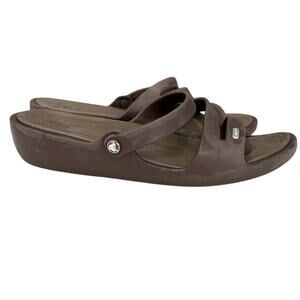 Crocs Patricia wedge sandals brown women size 9 outdoors comfort Athleisure